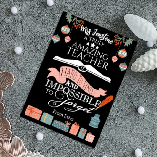 Weihnachts-Phantastisch-Lehrer Vielen Dank Dankeskarte