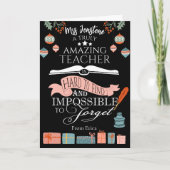 Weihnachts-Phantastisch-Lehrer Vielen Dank Dankeskarte (Vorderseite)