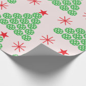 Weihnachts-Pickleball-Baum mit Sternenmuster Geschenkpapier (Ecke)