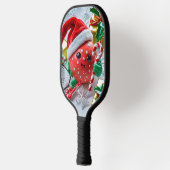 Weihnachts-Pickleball-Chef - Weihnachtsmannmütze & Pickleball Schläger (Links)