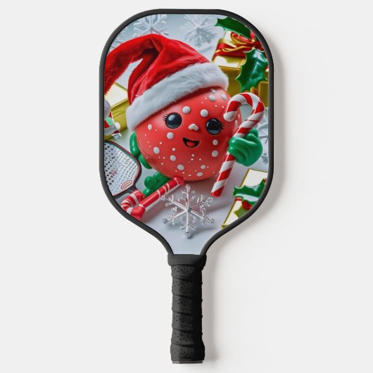 Weihnachts-Pickleball-Chef - Weihnachtsmannmütze & Pickleball Schläger (Vorderseite)