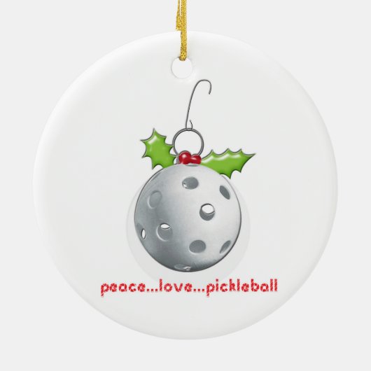 Weihnachts-Pickleball-Ornament Keramik Ornament (Hinten)