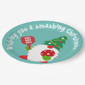 🎅 Weihnachts-Pickleball Paper-Teller Pappteller (Schrägansicht)