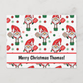 Weihnachts-Pickleball Postkarte (Vorderseite)