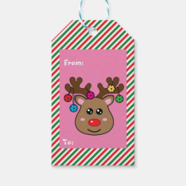 Weihnachts-Pickleball-Rentierzettel Geschenkanhänger