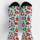 Weihnachts-Pickleball Rotes Grünes blaues Schneefl Socken (Oben)