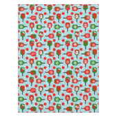 Weihnachts-Pickleball Rotes Grünes blaues Schneefl Tischdecke (Vorderseite)