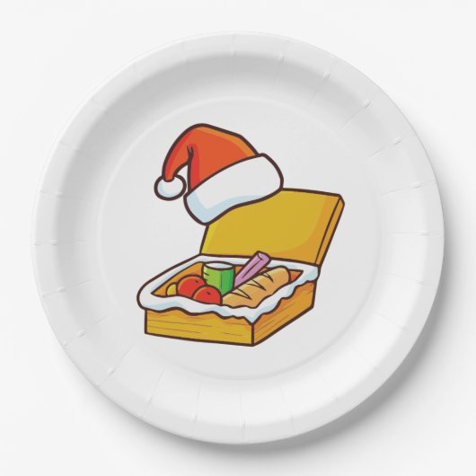 Weihnachts-Picknickkorb Pappteller (Vorderseite)