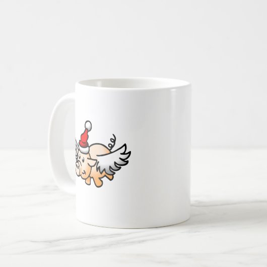 Weihnachts-Pig-Klassische Tasse (Vorderseite Links)