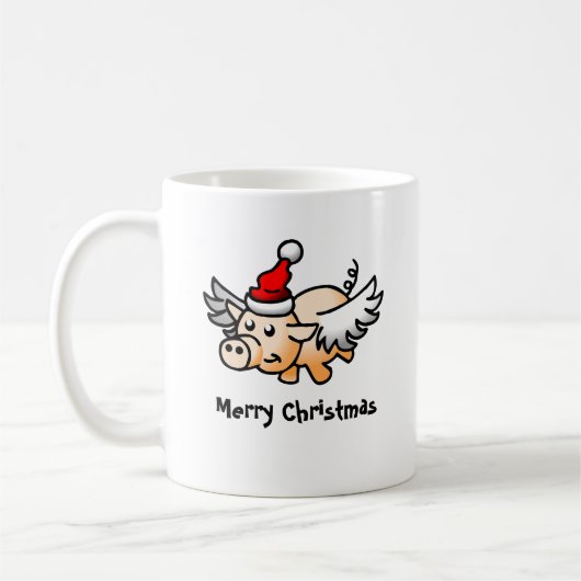Weihnachts-Pig-Klassische Tasse (Links)