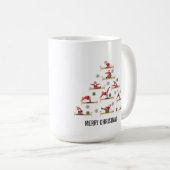 Weihnachts-Pilates-Reformer Santa Kaffeetasse (VorderseiteRechts)