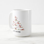 Weihnachts-Pilates-Reformer Santa Kaffeetasse (Vorderseite Links)