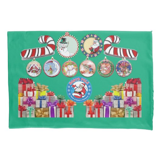 Weihnachts-Pillowcase mit Santa, Jerry und Rex Kissenbezug (Vorderseite)