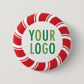 Weihnachts-Pinback-Button mit Firmenlogo Button (Vorderseite)