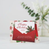 Weihnachts-Pine Branch Holiday Corporate Gruß Postkarte (Stehend Vorderseite)