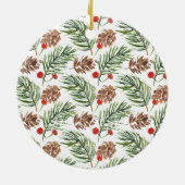 Weihnachts-Pine-Cone Familiendekoration Foto Keramik Ornament (Hinten)