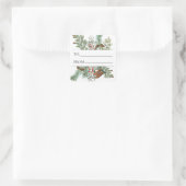 Weihnachts-Pine Conifer Forest Festival Evergreen Quadratischer Aufkleber (Tasche)