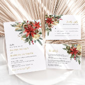 Weihnachts Pine Floral Winter Hochzeit Einladung