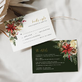 Weihnachts Pine Floral Winter Wedding RSVP Card Karte