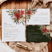 Weihnachts Pine Floral Winter Wedding RSVP Card Karte