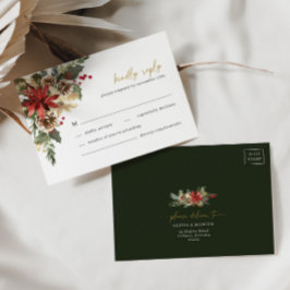 Weihnachts Pine Floral Winter Wedding RSVP Card Karte