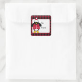 Weihnachts-Pinguin-Aufkleber Quadratischer Aufkleber (Tasche)