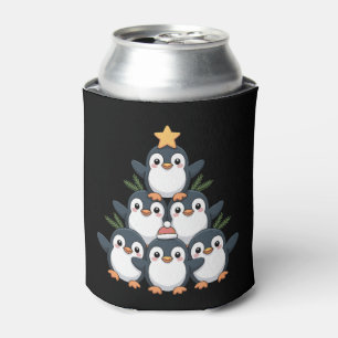 Weihnachts-Pinguin-Baum-Stern-Santa-Hut-Schneefloc Dosenkühler