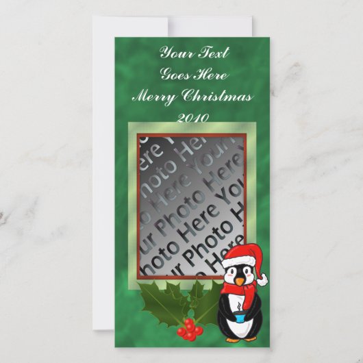 Weihnachts-Pinguin-Fotokarte Feiertagskarte (Vorderseite)