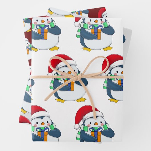 Weihnachts-Pinguin Geschenkpapier Set (Beispiel)