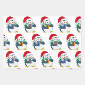 Weihnachts-Pinguin Geschenkpapier Set (Vorderseite)