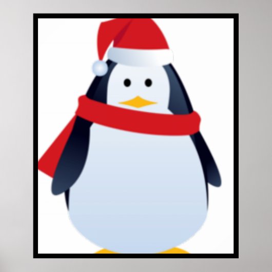 Weihnachts-Pinguin-Gesicht Poster (Vorne)