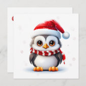 Weihnachts-Pinguin-Grußkarte Feiertagskarte (Vorne/Hinten)