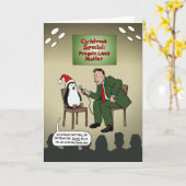 Weihnachts-Pinguin Grußkarte Karte (Gelbe Blume)