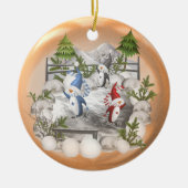 Weihnachts-Pinguin-Keramik Ornament (Vorne)