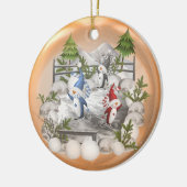 Weihnachts-Pinguin-Keramik Ornament (Links)