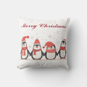 Weihnachts-Pinguin-Kissen Festliche Feiertagsdek Kissen