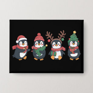 Weihnachts-Pinguin-Liebhaber Süße Tiere Familie Xm Button