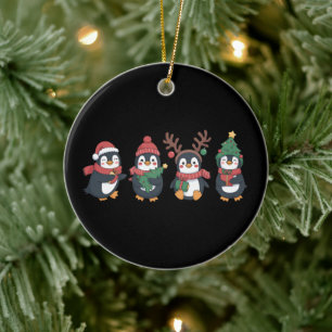Weihnachts-Pinguin-Liebhaber Süße Tiere Familie Xm Keramik Ornament