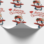 Weihnachts Pinguin Matte Wrapping Paper, 30" x 6' Geschenkpapier (Ecke)