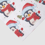 Weihnachts-Pinguin mit einem Baum Seidenpapier (Ausschnitt)