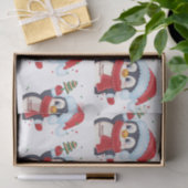Weihnachts-Pinguin mit einem Baum Seidenpapier (Geschenk)