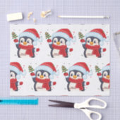 Weihnachts-Pinguin mit einem Baum Seidenpapier (Handwerk)