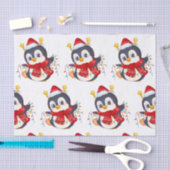 Weihnachts-Pinguin mit Lichtern Seidenpapier (Handwerk)