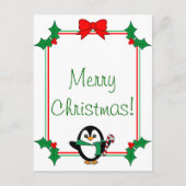 Weihnachts-Pinguin Postcard Feiertagspostkarte (Vorderseite)