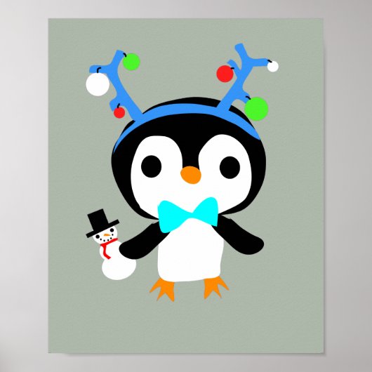 Weihnachts-Pinguin-Poster Poster (Vorne)