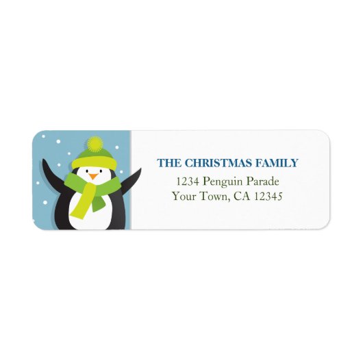 Weihnachts-Pinguin-Rücksendeadresse (Vorne)