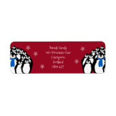 Weihnachts-Pinguin-Rücksendeadresse Rot (Vorne)
