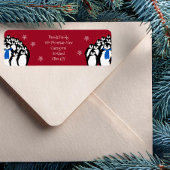 Weihnachts-Pinguin-Rücksendeadresse Rot