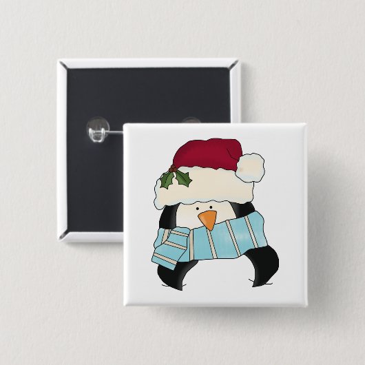 Weihnachts-Pinguin-Shirts und Geschenke Button (Vorne & Hinten)
