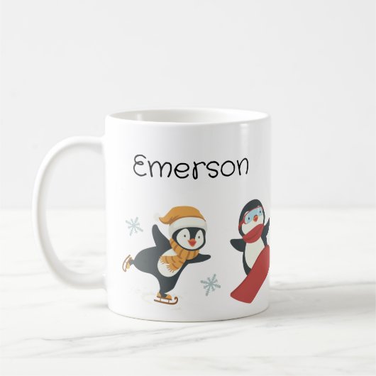 Weihnachts-Pinguin-Tasse Kaffeetasse (Links)